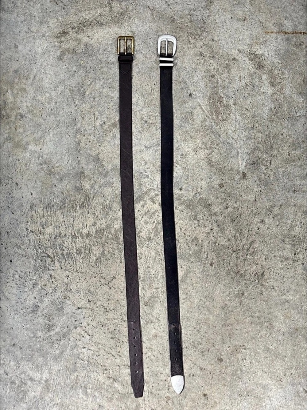 Two-Belt Set in Black & Brown